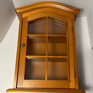 Display Cabinet Wood Hanging Shelf Miniature Shelf Table OR Wall Decor Curio